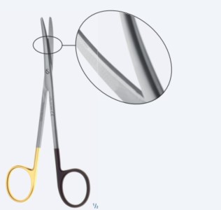 Ножиці, хірургічні, "Shark-Cut", лігатурні, для постійного розрізання шовного матеріалу, вигнуті, тупокінц., довж. 260 мм, 10 1/4"